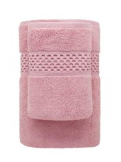 FARO Textil Bavlnený uterák Rete 50x90 cm ružový