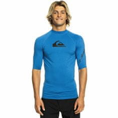 Quiksilver Pánske lycrové tričko UPF50 petrolej, krátky rukáv modrá 2XL