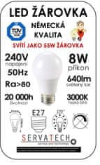 Symfony LED žiarovka B55 8W / 55W 240V E27 640lm 270° 20.000h teplá biela