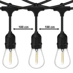 LUMILED Záhradné svietidlo LED svetelná reťaz 20m GIRLANDA MALUS 20x E27