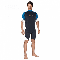 Mares Pánske lycrové tričko RASHGUARD LOOSE FIT, krátky rukáv čierna/zelená 2XL