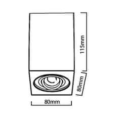 Maclean MCE426 Halogénové bodové svietidlo GU10 80x80x115mm, šedé 69634