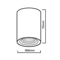 Maclean MCE422 Halogénové bodové svetlo GU10 80x115mm, hliník 69628