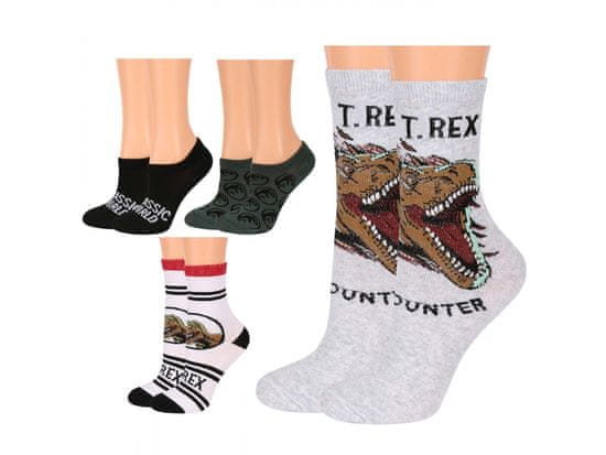Jurassic World Jurský svet Sada chlapčenských ponožiek, dlhé ponožky, 4 páry podnožiek, OEKO-TEX
