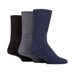 IOMI 3 páry Diabetik široké zdravotné ponožky BAMBUS Tmavý mix Veľkosť: 39-42