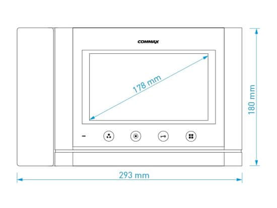 COMMAX CDV-70MHMD - verze 17-30Vdc - videotelefon 7", CVBS, se sluch., videopaměť, 2 vst.