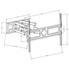 tectake Držiak sklopný a otočný 32" - 100'' do 120 kg