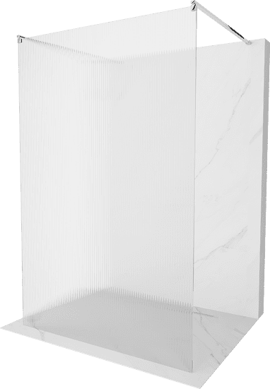 Mexen Kioto, sprchová zástena Walk-In 100 x 200 cm, 8mm sklo s rebrovým vzorom, chrómový profil, 800-100-002-01-09