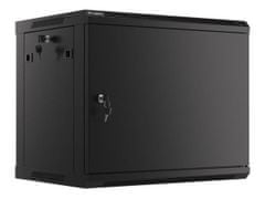 Lanberg RACK CABINET 19” WALL-MOUNT 9U/600X450 FOR SELF-ASSEMBLY WITH METAL DOOR BLACK (FLAT PACK)