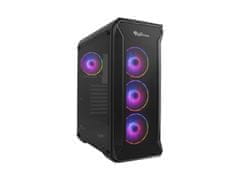 Genesis Počítačová skriňa IRID 505 ARGB BLACK MIDI (USB 3.0), 4x 120mm ventilátory ARGB