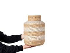 Beliani Dekoratívna ratanová váza 36 cm biela/béžová RENUN