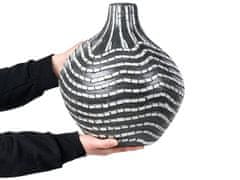 Beliani Dekoratívna terakotová váza 35 cm čierna/biela KUALU