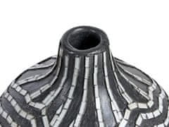 Beliani Dekoratívna terakotová váza 35 cm čierna/biela KUALU
