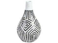 Beliani Dekoratívna terakotová váza 50 cm čierna/biela OMBILIN