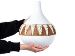 Beliani Dekoratívna terakotová váza 33 cm biela SIMPANG
