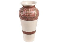 Beliani Dekoratívna terakotová váza 60 cm biela/hnedá SEPUTIH