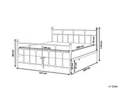 Beliani Kovová posteľ 140 x 200 cm čierna LYNX