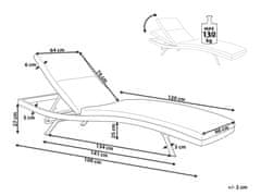 Beliani Nastaviteľné záhradné ležadlo svetlosivé AMELIA