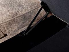 Beliani Rohová rozkladacia pohovka s úložným priestorom z umelej kože pravostranná hnedá NESNA