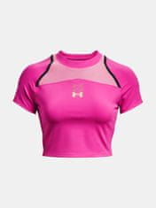 Under Armour Tričko UA Run Anywhere Crop SS-PNK XL