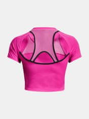 Under Armour Tričko UA Run Anywhere Crop SS-PNK XL