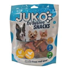 Juko Snacks Chicken, kačica a spinach in Bone Shape 250 g