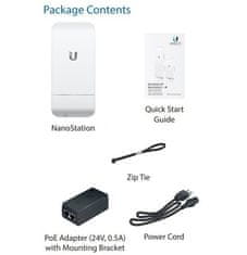 Ubiquiti NanoStation M2 - AP/client 2.4GHz, anténa 11dBi MIMO, AirMAX, 2x RJ45, PoE 24V