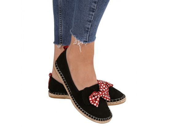 Disney Čierne espadrilky s mašľou od Minnie Mouse DISNEY