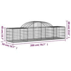 Vidaxl Oblúkový gabionový kôš 7 ks 200x50x40/60 cm pozinkované železo