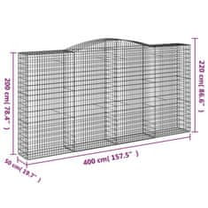 Petromila vidaXL Oblúkový gabionový kôš 20ks 400x50x200/220cm pozinkované železo