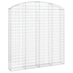 Vidaxl Oblúkový gabionový kôš 200x30x200/220 cm pozinkované železo