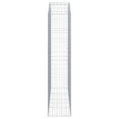 Vidaxl Oblúkový gabionový kôš 200x50x220/240 cm pozinkované železo