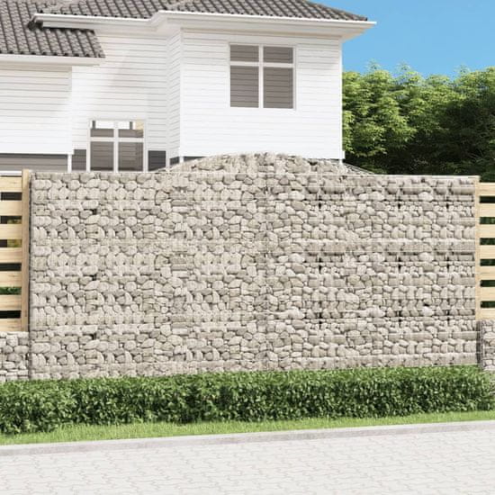 Vidaxl Oblúkový gabionový kôš 4 ks 400x30x200/220cm pozinkované železo