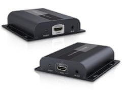 PremiumCord HDMI extender na 120m cez LAN, over IP, HDBitT