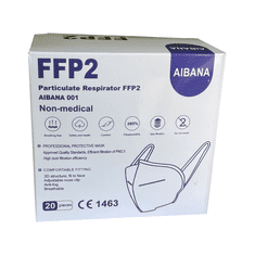 AIBANA respirátor FFP2, CE, 20ks balenie, biely