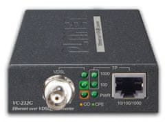 Planet VC-232G, VDSL2 konvertor, BNC(koax), 1000Base-T, master/slave, profil 30a, G.993.5 Vectoring, G.INP