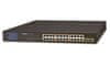 GSW-2620VHP PoE switch, 24x1Gb + 2xSFP 1Gb, LCD, VLAN, extend mód 10Mb-250m, 802.3at, 802.3az, 300W PoE Budget