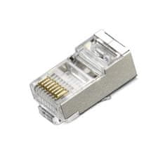 XtendLan Konektor STP RJ45 CAT 6, drôt, vkladané rozpletenie, aj pre káble priemeru 7,5mm