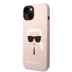 Karl Lagerfeld  Liquid Silicone Karl Head Zadný kryt pre iPhone 14 Plus Pink
