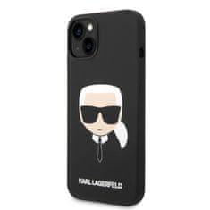 Karl Lagerfeld  MagSafe kompatibilný kryt Liquid Silicone Karl Head pre iPhone 14 Plus Black