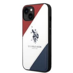 U.S. POLO ASSN. Zadný kryt PU Leather Double Horse pre iPhone 14 Plus Red/White/Navy