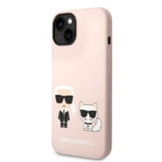 Karl Lagerfeld  MagSafe kompatibilný kryt Liquid Silicone Karl and Choupette pre iPhone 14 Plus Pink