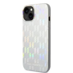 Karl Lagerfeld Zadný kryt Iridescent Monogram pre iPhone 14 Plus Silver