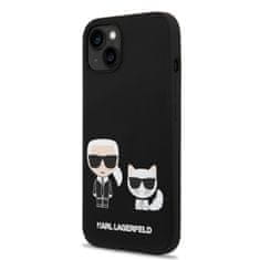 Karl Lagerfeld Zadný kryt MagSafe Liquid Silicone Karl and Choupette pre iPhone 14 Plus Black