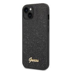 Guess  PC/TPU Glitter Flakes Metal Logo Zadný kryt pre iPhone 14 Plus Black