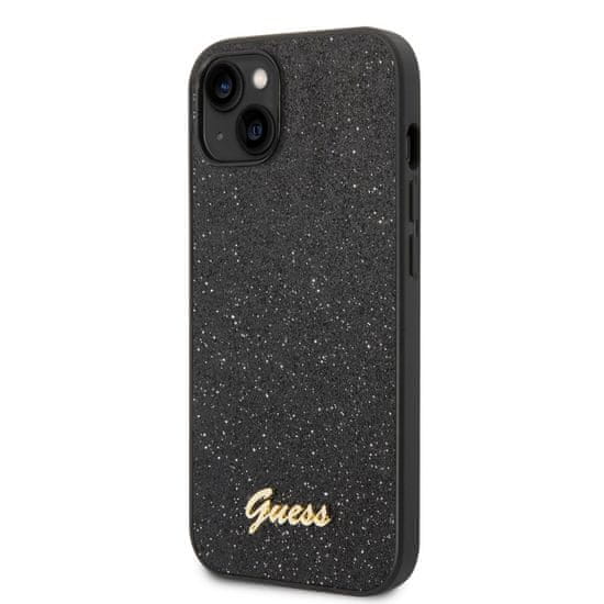 Guess  PC/TPU Glitter Flakes Metal Logo Zadný kryt pre iPhone 14 Black