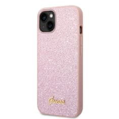 Guess Zadný kryt PC/TPU Glitter Flakes Metal Logo pre iPhone 14 Plus Pink