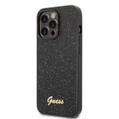 Guess  PC/TPU Glitter Flakes Metal Logo Zadný kryt pre iPhone 14 Pro Max Black