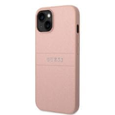 Guess Zadný kryt PU Leather Saffiano pre iPhone 14 Plus Pink