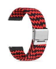 TopQ Pletený remienok Braid pre Apple Watch 3-4-5-6-SE 42-44mm červeno-čierny 60384